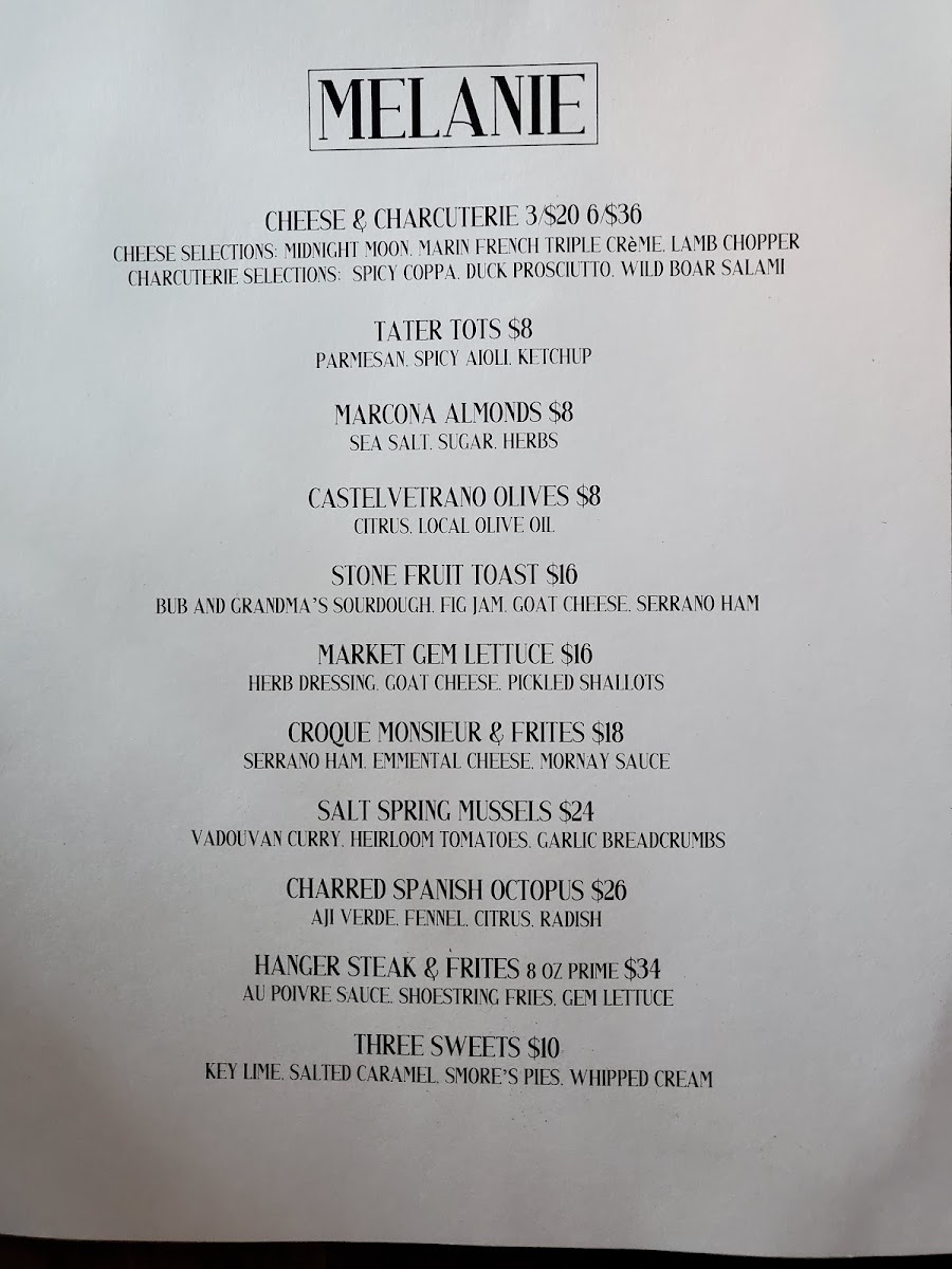 Menu Melanie Restaurant-1